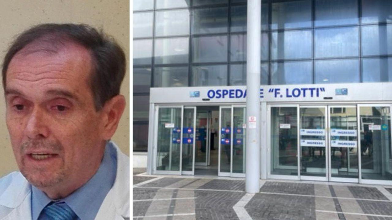 Il dottor Andreini e l'ingresso dell'ospedale Lotti