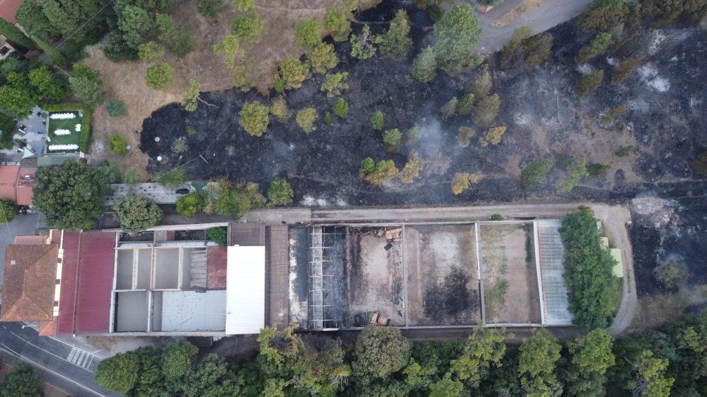 Il Poligono di Prato dopo l'incendio