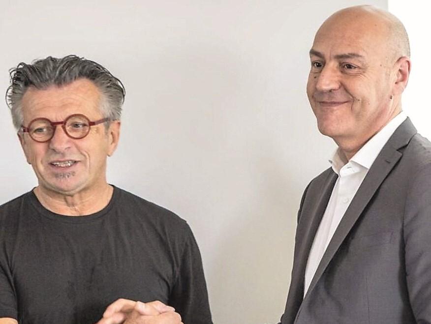 
	Il presidente del Carpi&nbsp;Cesare Lazzaretti con Cesare Roberto

