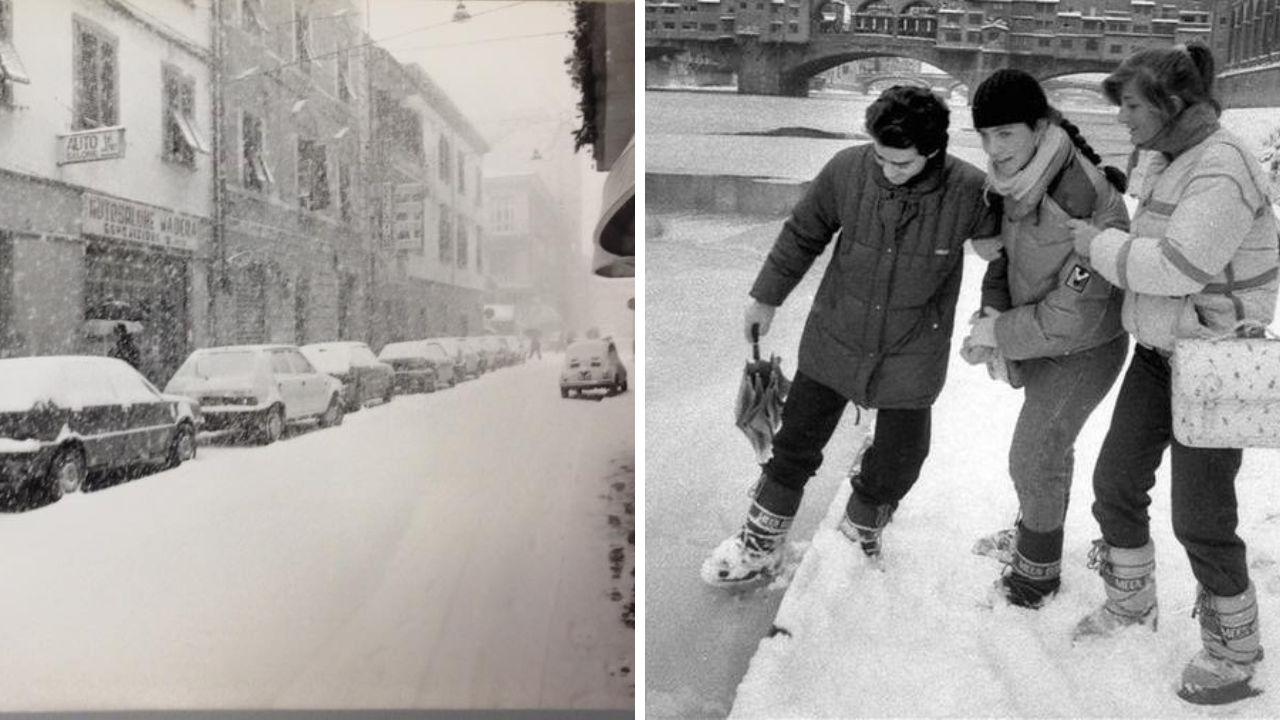 La nevicata del 1985 a Pontedera e l'Arno ghiacciato a Firenze