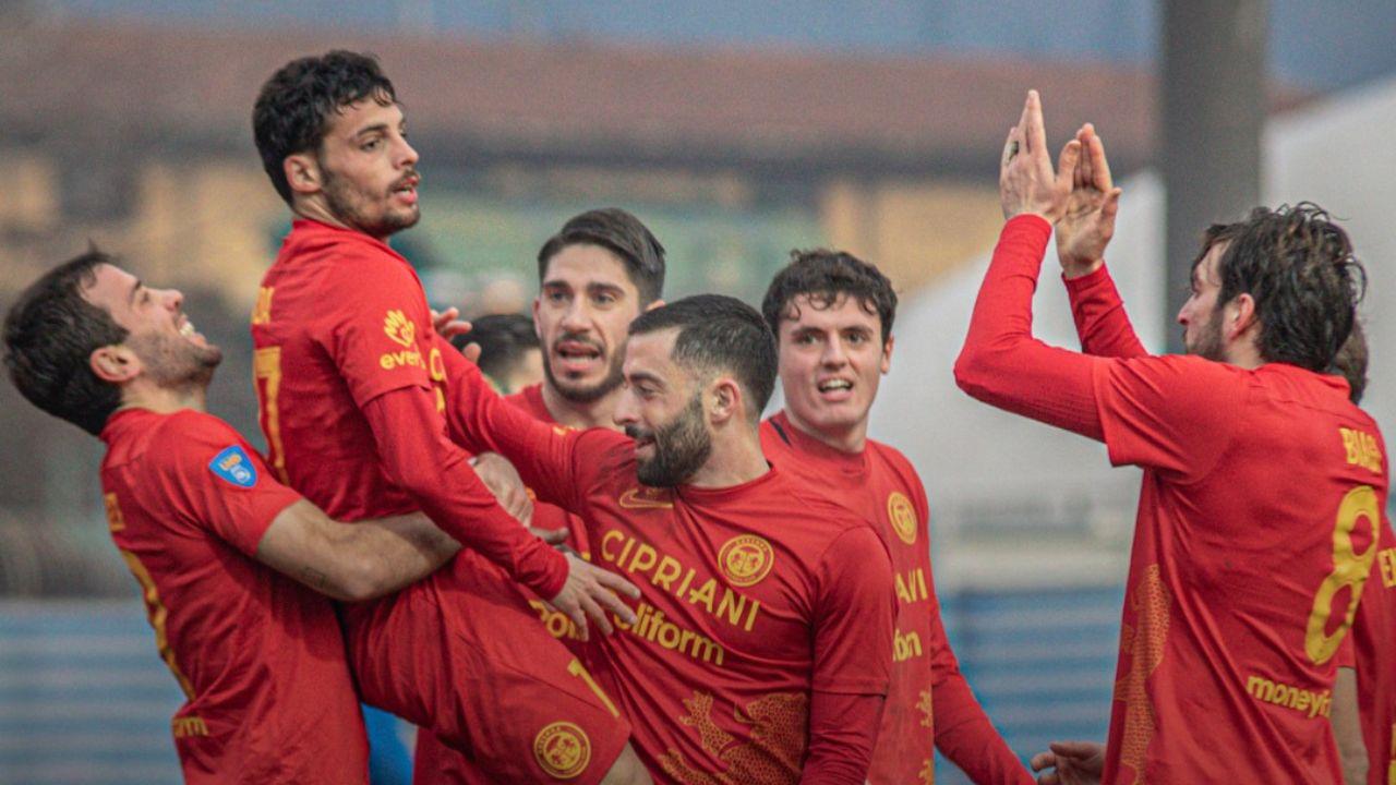 
	L'esultanza del Ravenna a Prato (Foto Fb Ravenna Calcio)

