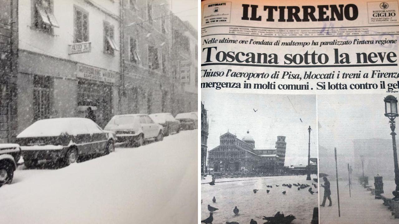 La nevicata a Pontedera e una nostra prima pagina