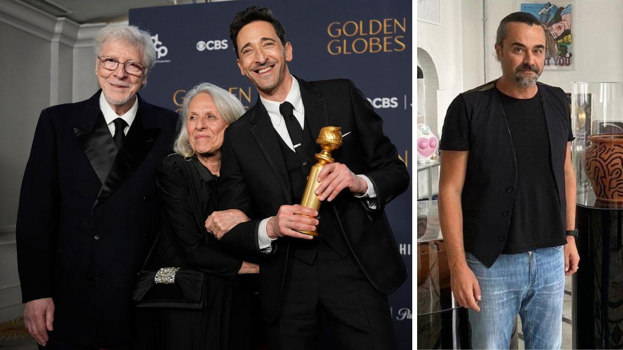 L’attore insieme ai genitori e, a destra, l’imprenditore Gualtiero Vanelli