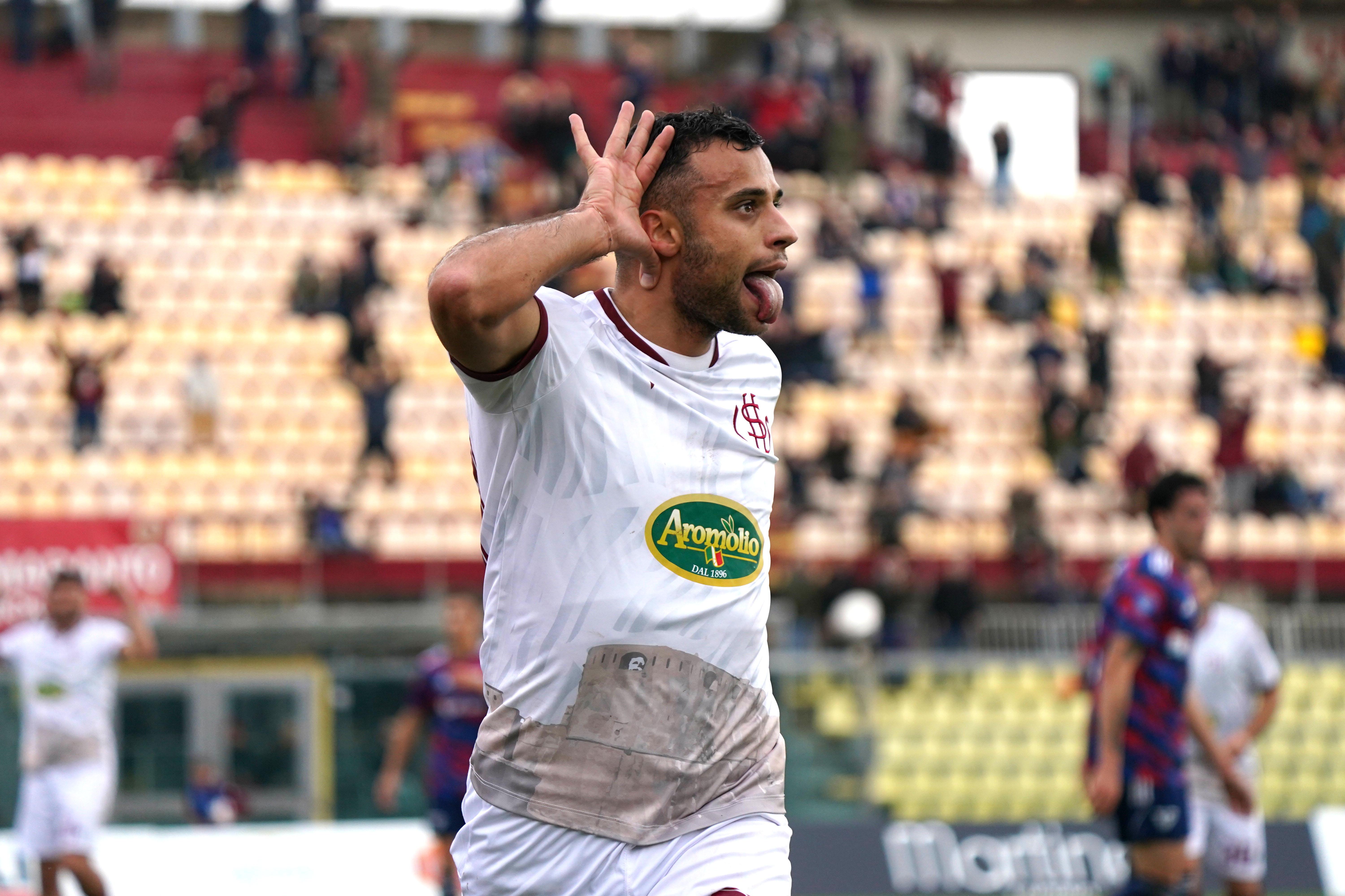 L’esultanza di Bellini dopo la rete dell’1-0