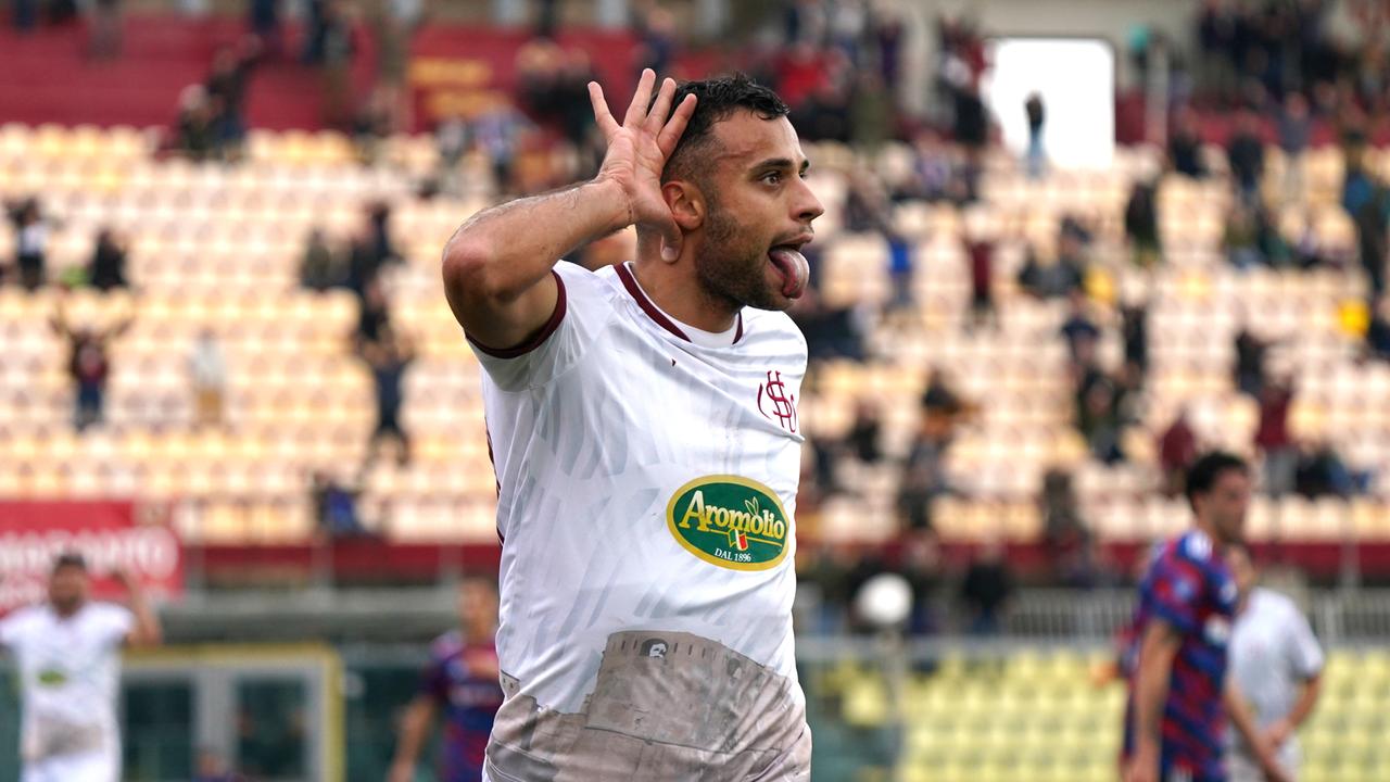 L’esultanza di Bellini dopo la rete dell’1-0