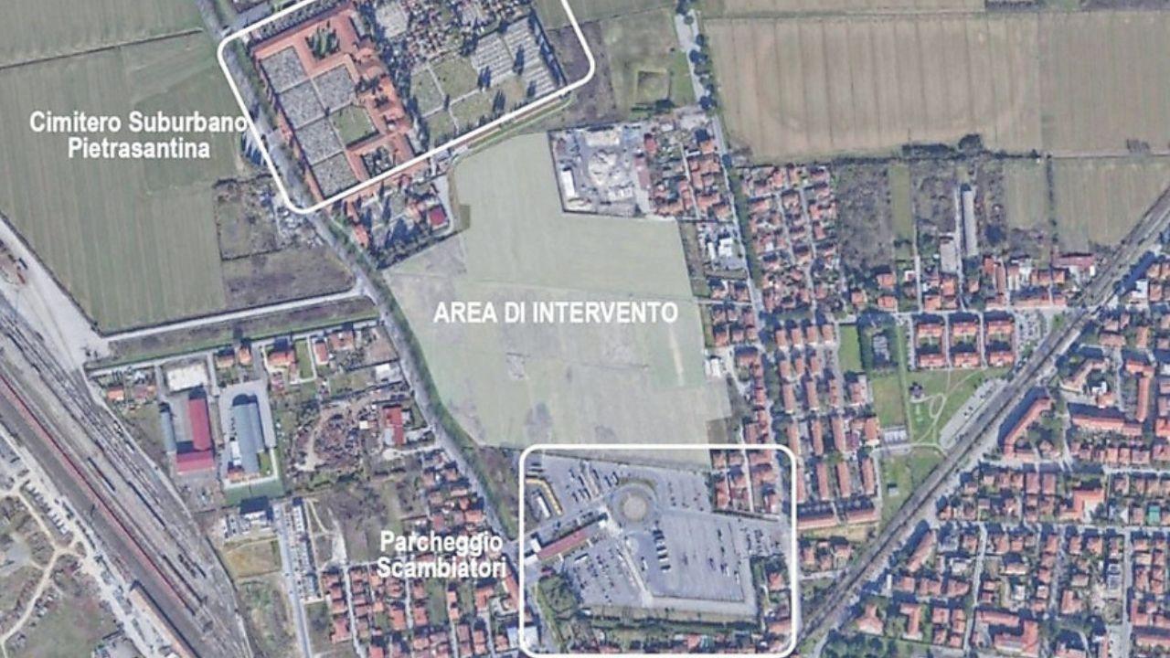 La zona di Gagno compresa tra il cimitero e il parcheggio scambiatore