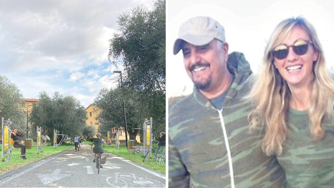 
	Il parco che sar&agrave; realizzato e Pino Daniele insieme alla compagna Amanda Bonini

