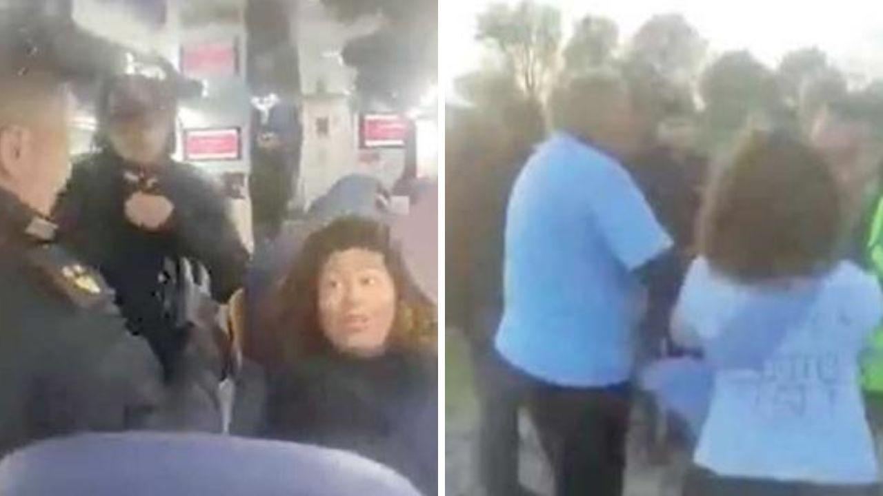 Valentina Fusco alle prese con le forze dell'ordine