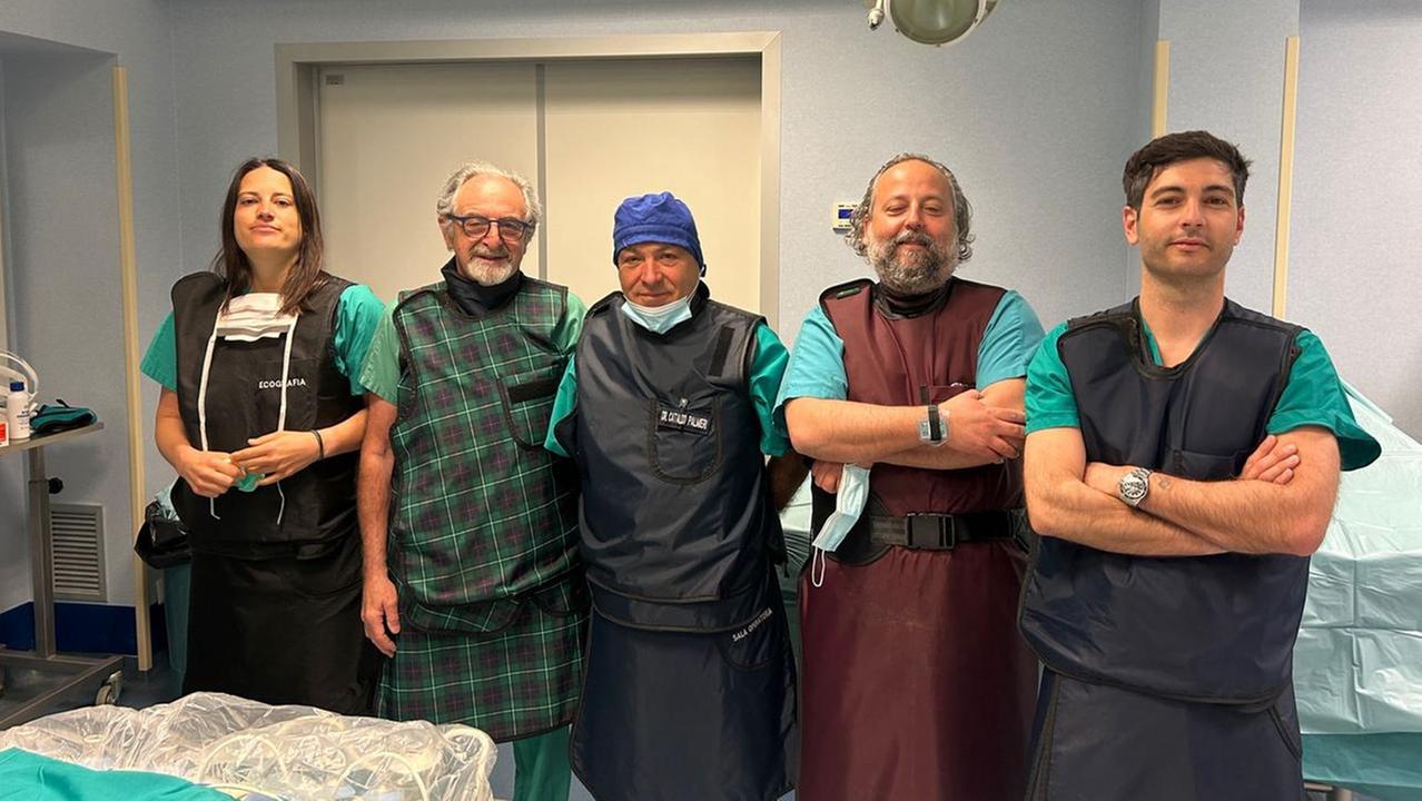 Nella foto i medici: Silvia Di Sibio, Giovanni Credi, Cataldo Palmieri, Antonio Rizza e Michele Murzi