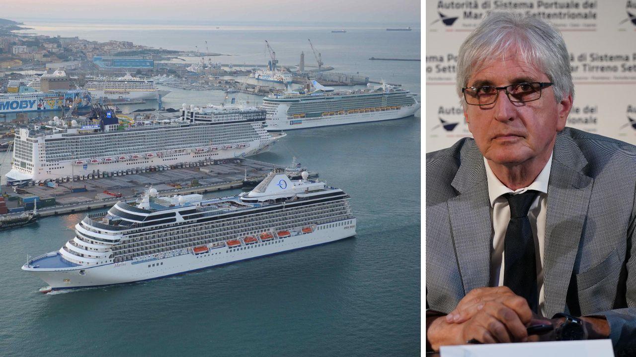 
	Il porto visto dall&rsquo;alto e Luciano Guerrieri, presidente dell&rsquo;Autorit&agrave; di sistema portuale del Mar Tirreno Settentrionale

