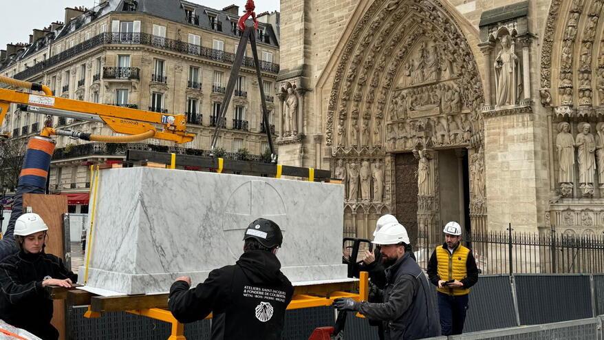 Un momento del trasporto