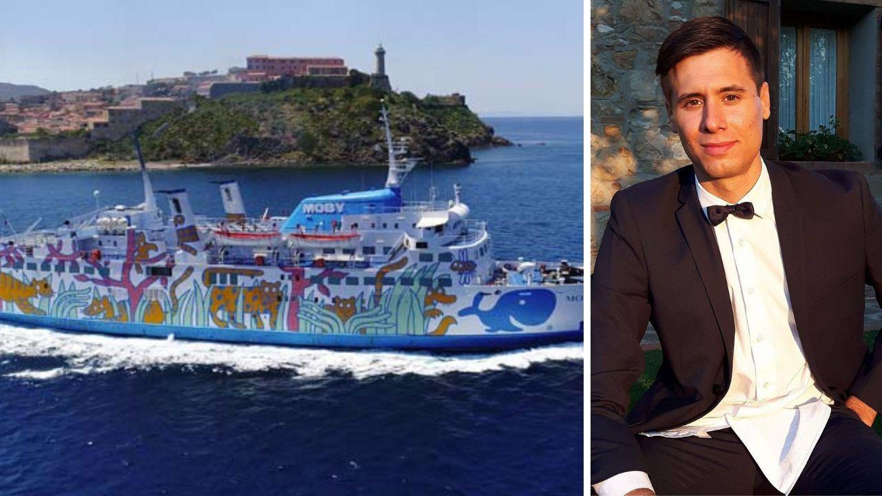 Un traghetto a Portoferraio e il docente