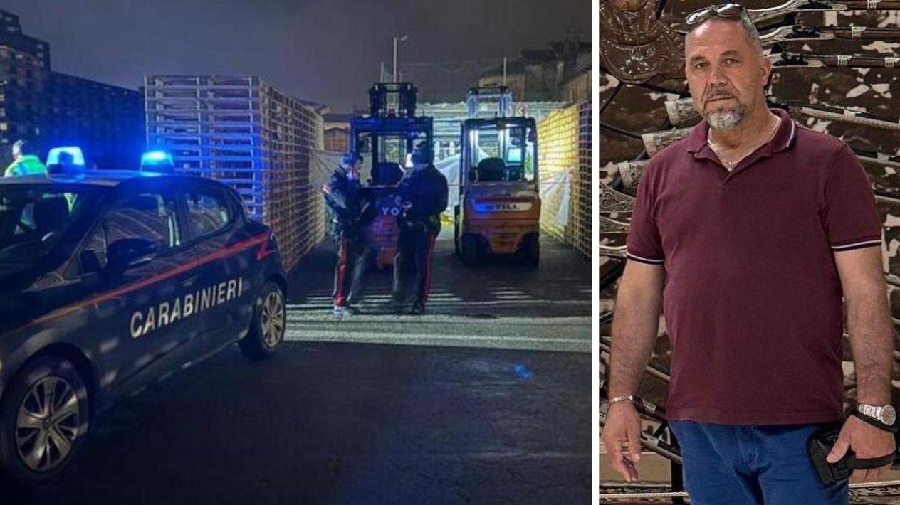 I rilievi dei carabinieri (foto Nucci) e la vittima 52enne
