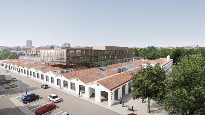 Un rendering del nuovo ospedale di Livorno