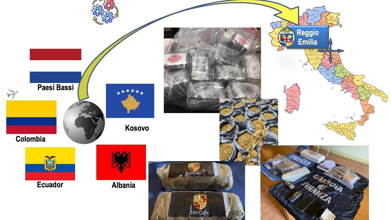 Traffico internazionale di droga: la base era Bibbiano. Quindici gli arresti: tra loro il genero di Diabolik. I finanziatori vicini alla cosca Grande Aracri e alla malavita romana