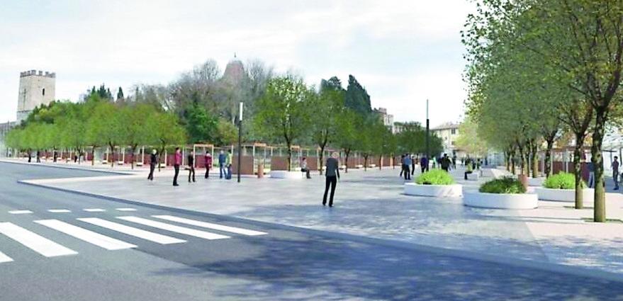 
	La rappresentazione di come dovrebbe diventare via Contessa Matilde dopo i lavori

