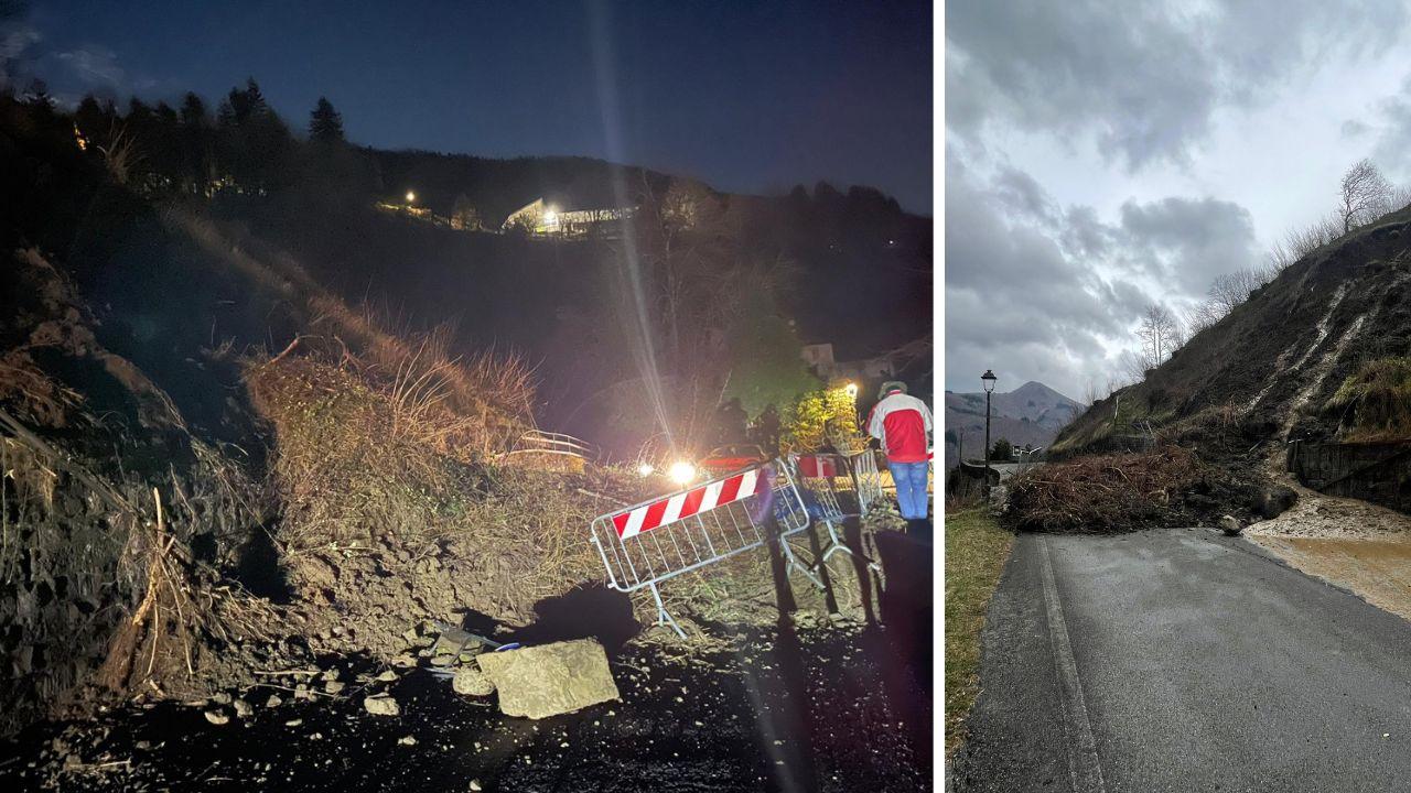 
	Due immagini della frana sulla Provinciale

