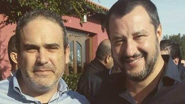 
	Michele Ennas e il leader della Lega Matteo Salvini

