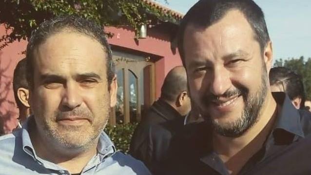 Michele Ennas e il leader della Lega Matteo Salvini