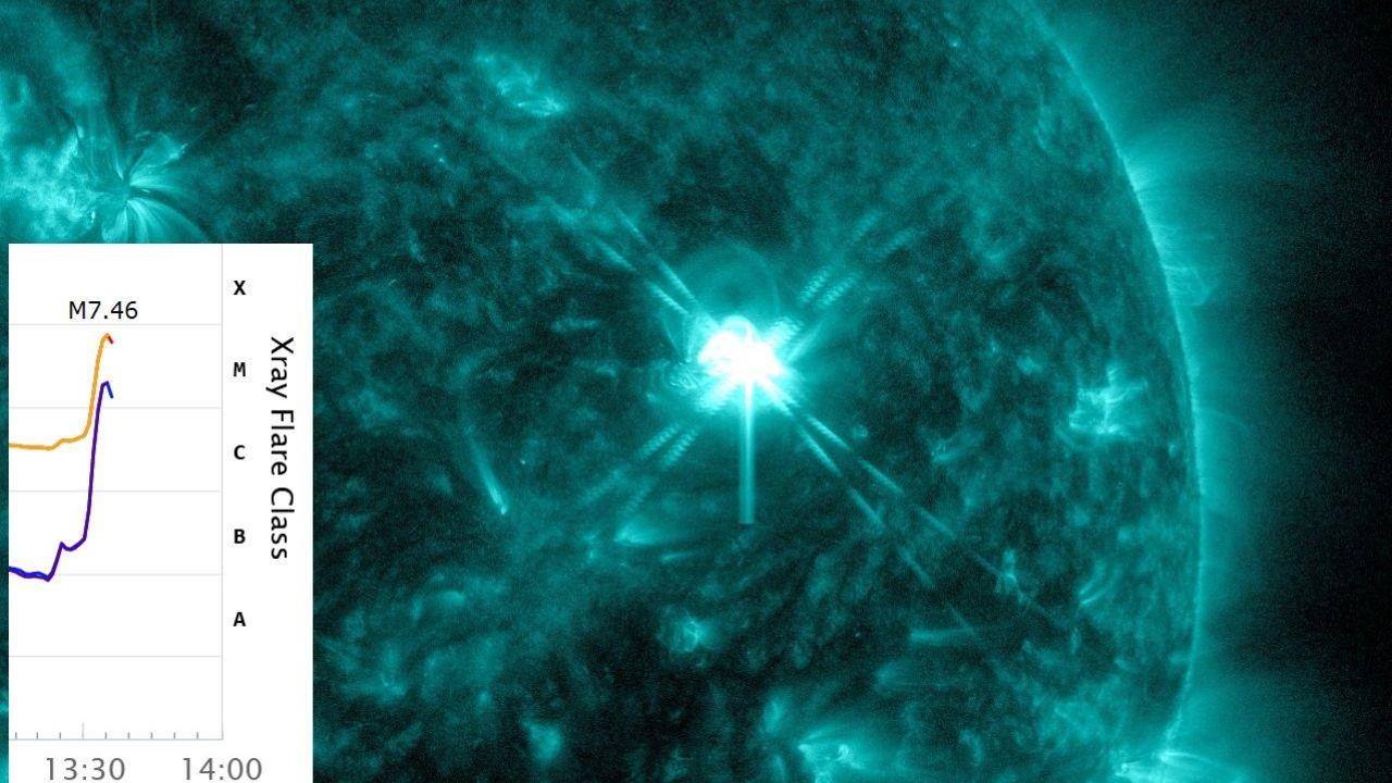 La macchia solare che punta la Terra (Foto da X: "SolarHam")