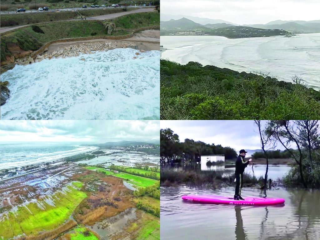 Da sinistra in alto la spiaggia di Balai, a seguire in senso orario Porto Giunco a Villasimius (foto Davide Rossi), la Caletta a Siniscola (foto di Manuel Carru) e un'altra veduta di Siniscola (foto Andrea Pigliapoco)