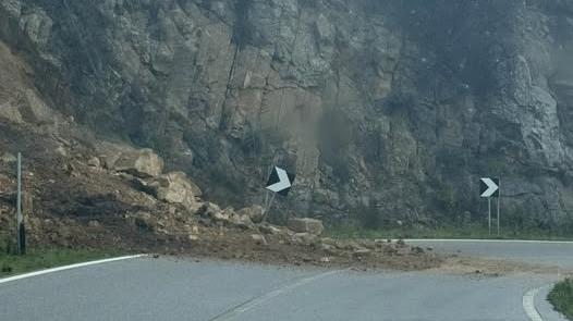 Frana sulla statale 427 della Gallura centrale: viabilità interrotta