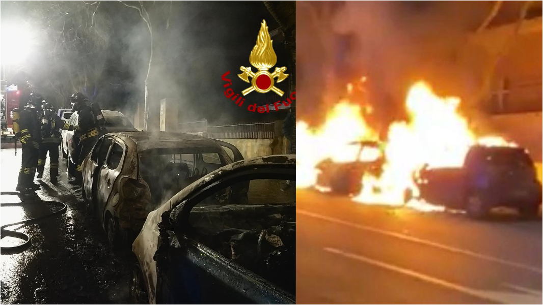 Sassari, a fuoco tre auto all’alba: due distrutte dalle fiamme