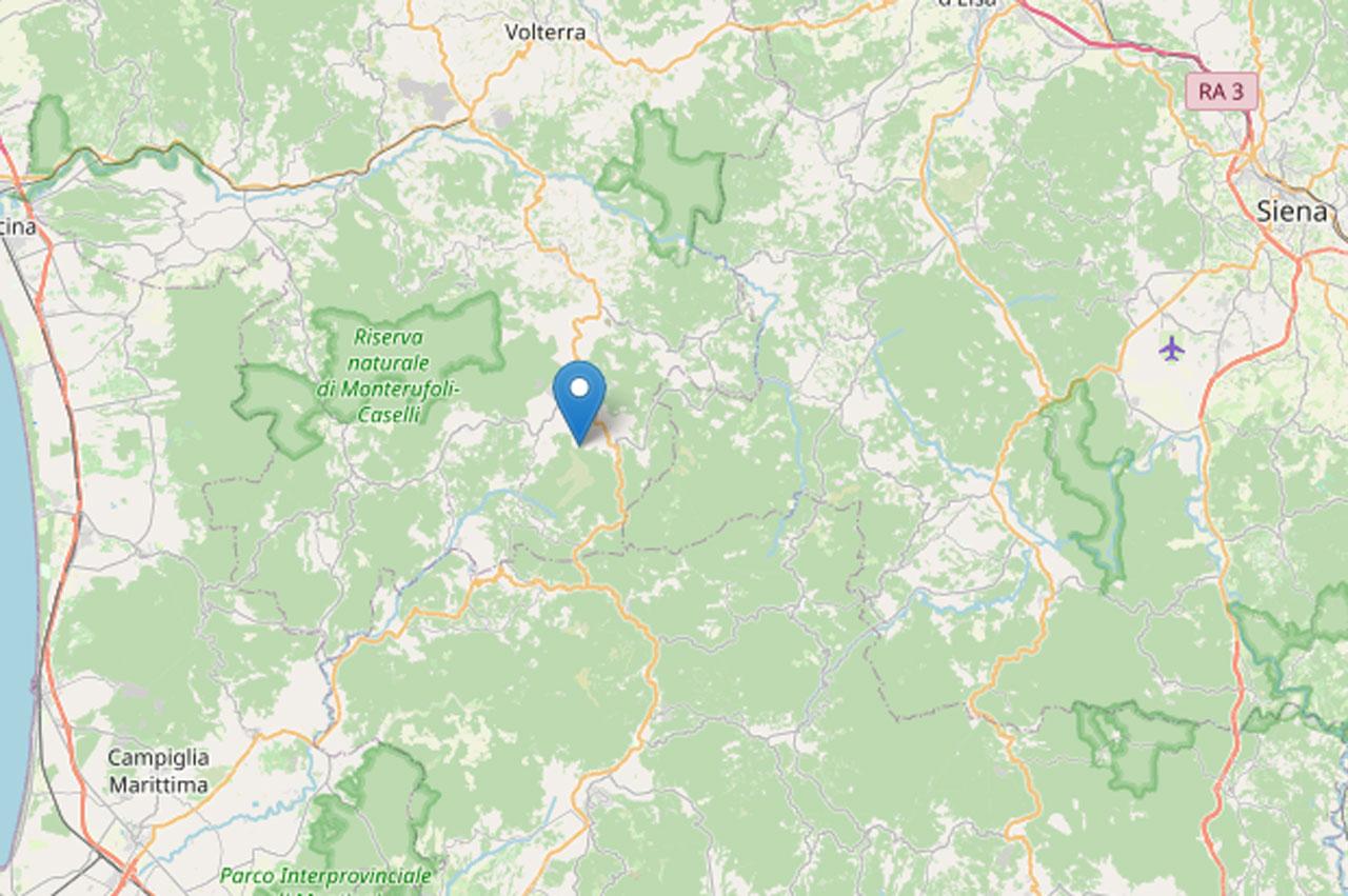 Lieve scossa di terremoto in Val di Cecina. Terza scossa in Toscana in una settimana