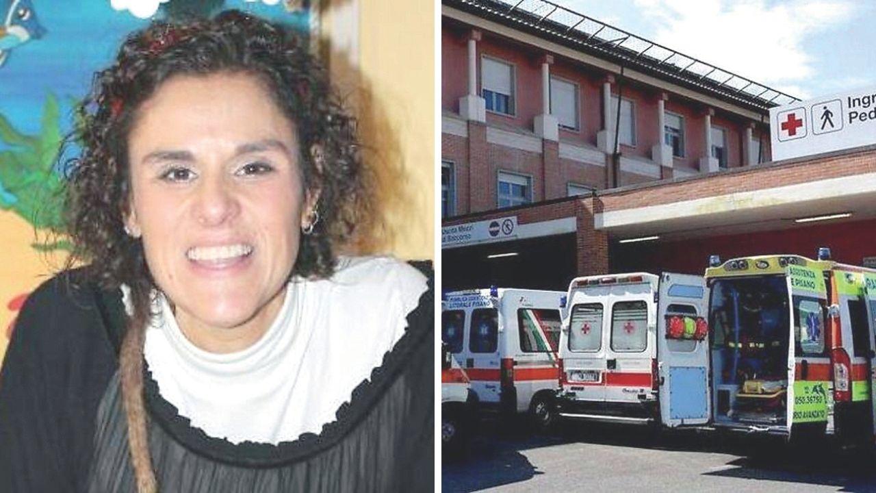 
	Giovanna Lorenzo morta mentre era al ristorante con la famiglia, a&nbsp;destra il pronto soccorso dell&rsquo;ospedale di Pisa

