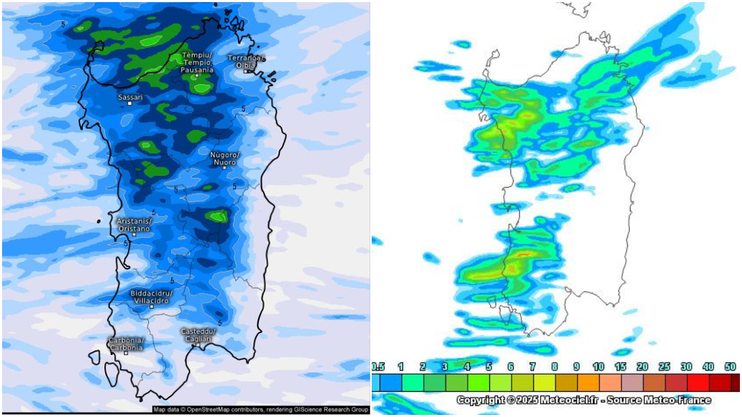 Un assaggio di primavera e subito nuove piogge in Sardegna: tutte le mappe