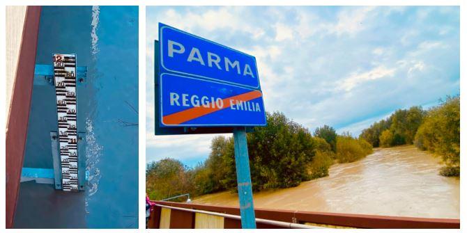 Torrente Enza in piena:  occhi puntati sul ponte di Sorbolo