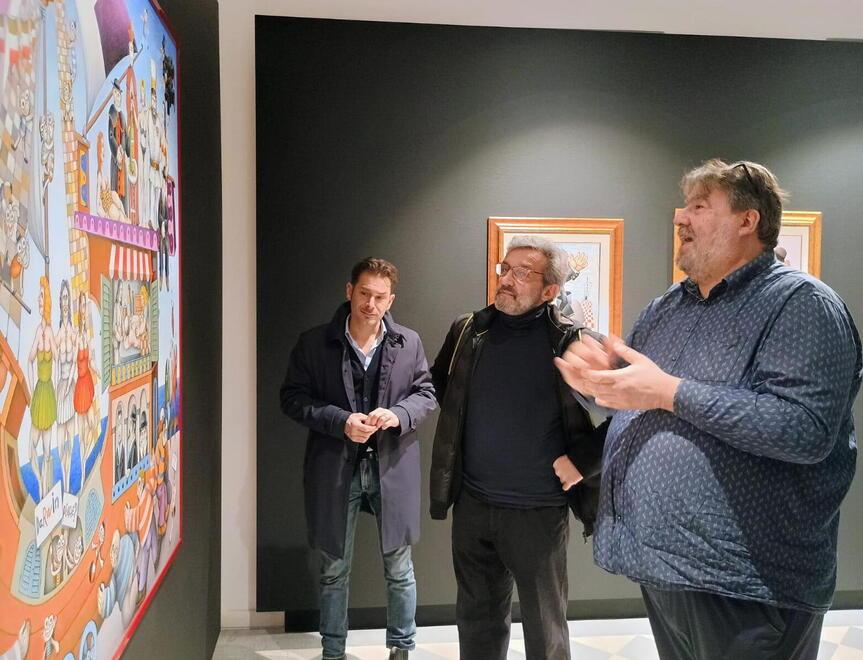 
	Flavio Insinna con l'assessore comunale Francesco Gori e Michele Quirici

