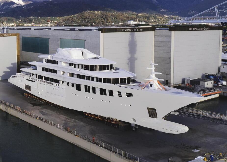 
	Il megayacht&nbsp;Galileo 82 metri nei cantieri di The Italian Sea Group a Marina di Carrara

