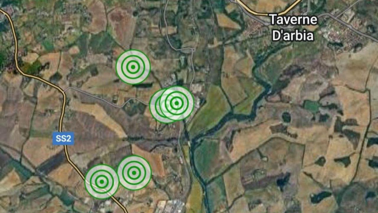 La zona dello sciame sismico