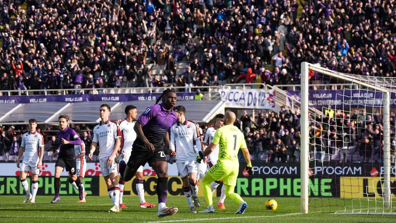 
	L'esultanza di Kean dopo il primo gol della Fiorentina

