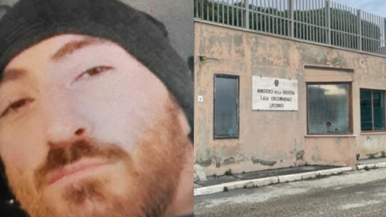 A sinistra la vittima, Manuel Morgon, a destra l'ingresso del carcere delle Sughere