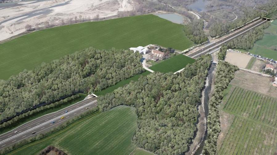 Nel render un tratto della bretella Campogalliano-Sassuolo