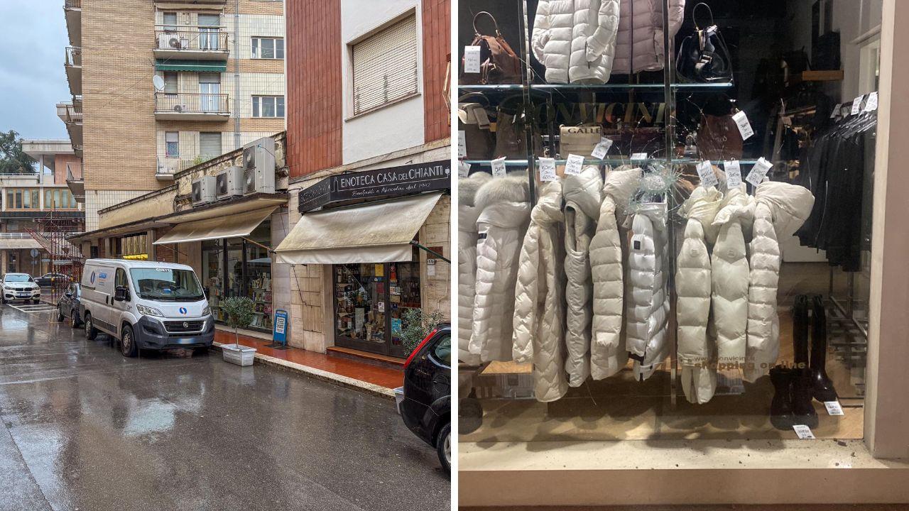 A sinistra via Solferino, dove è avvenuta una rissa di mattina l'altro giorno; a destra la spaccata da Bonvicini