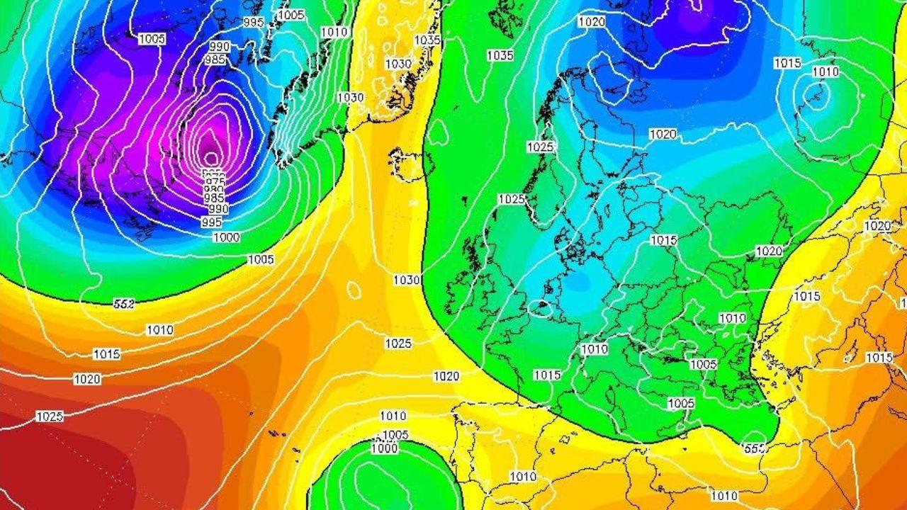 La situazione prevista dal modello Ecmwf per il 18 febbraio