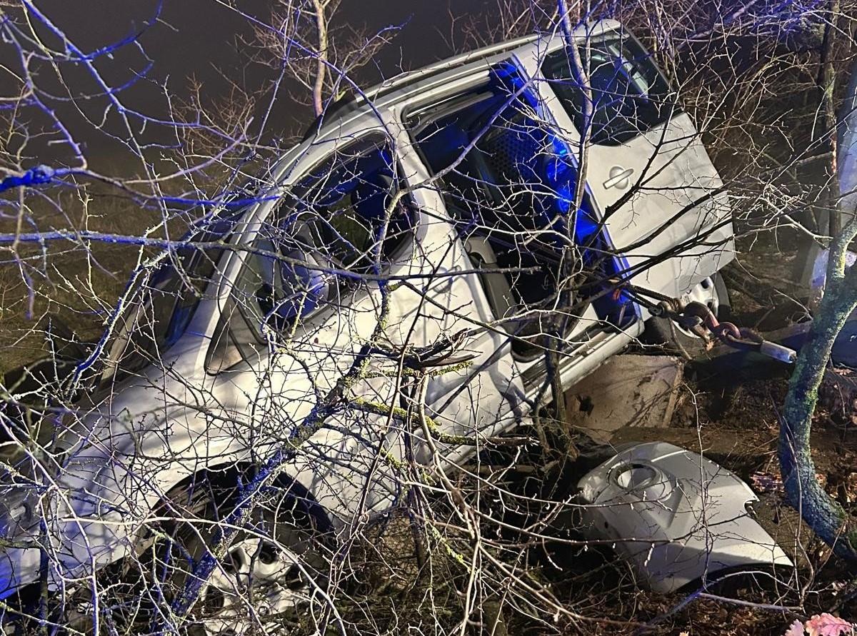 
	L'auto finita in mezzo ai rovi dopo lo schianto

