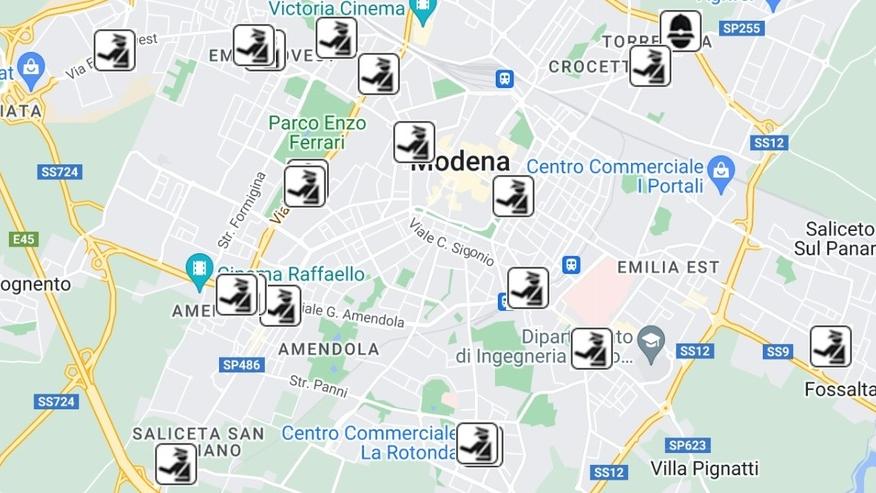 La mappa dei photored a Modena