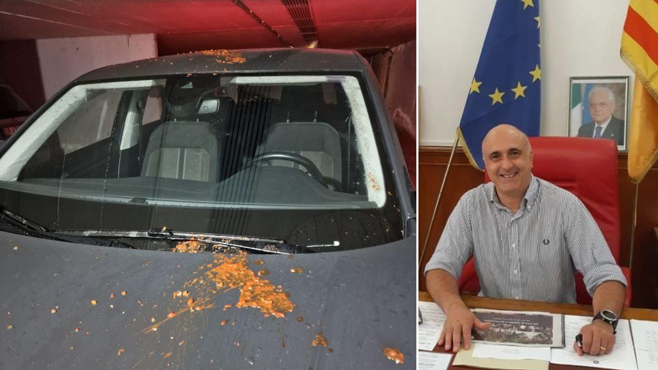 La denuncia dell’amministratore: «Sugo contro la mia auto per spaventarmi»