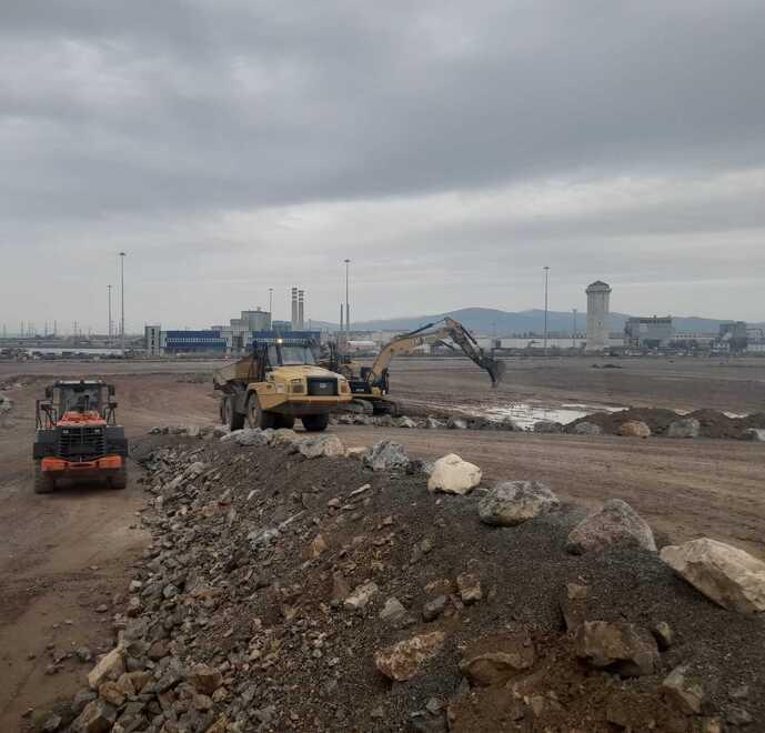 I lavori di consolidamento delle vasche di colmata