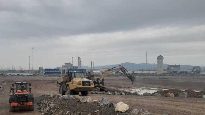 I lavori di consolidamento delle vasche di colmata