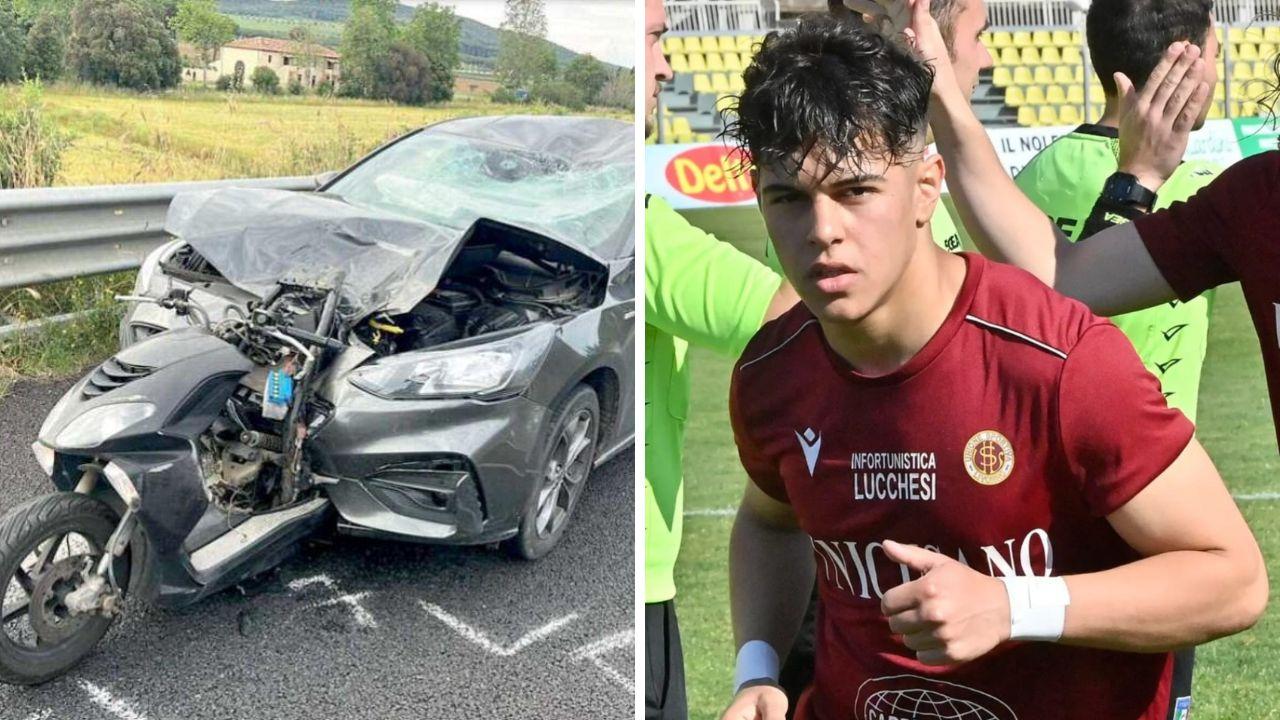 Il giovane e lo scooter su cui viaggiava