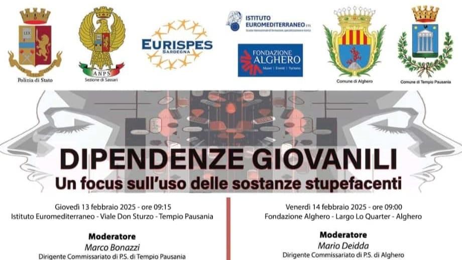 Alghero e Tempio, due seminari dedicati ai giovani sulle dipendenze