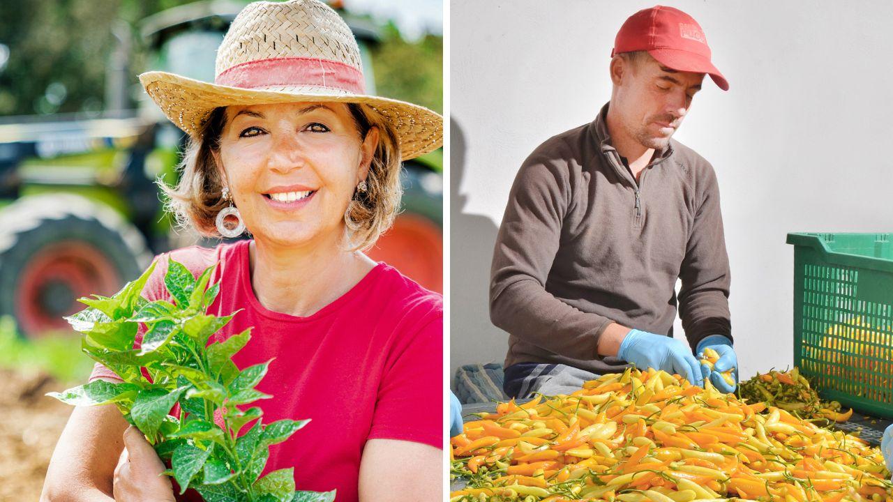 
	la titolare dell&rsquo;azienda di Bibbona e un momento della preparazione

