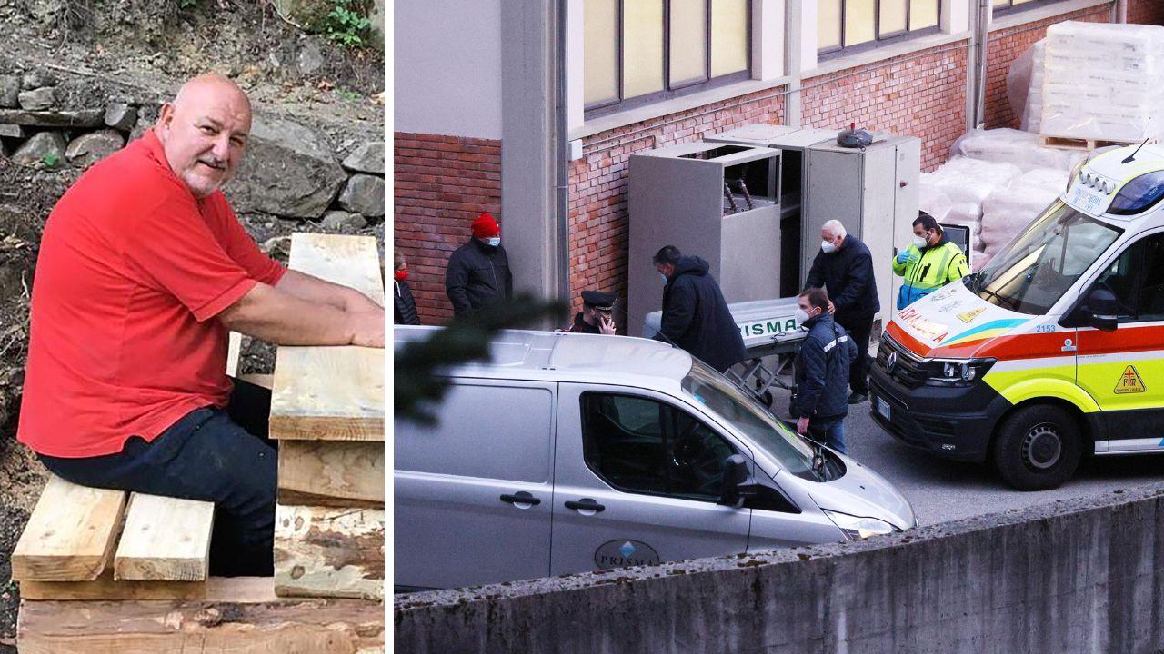 La vittima, Sandro Maltagliati e i rilievi e i soccorsi dopo l'incidente (foto Nucci)