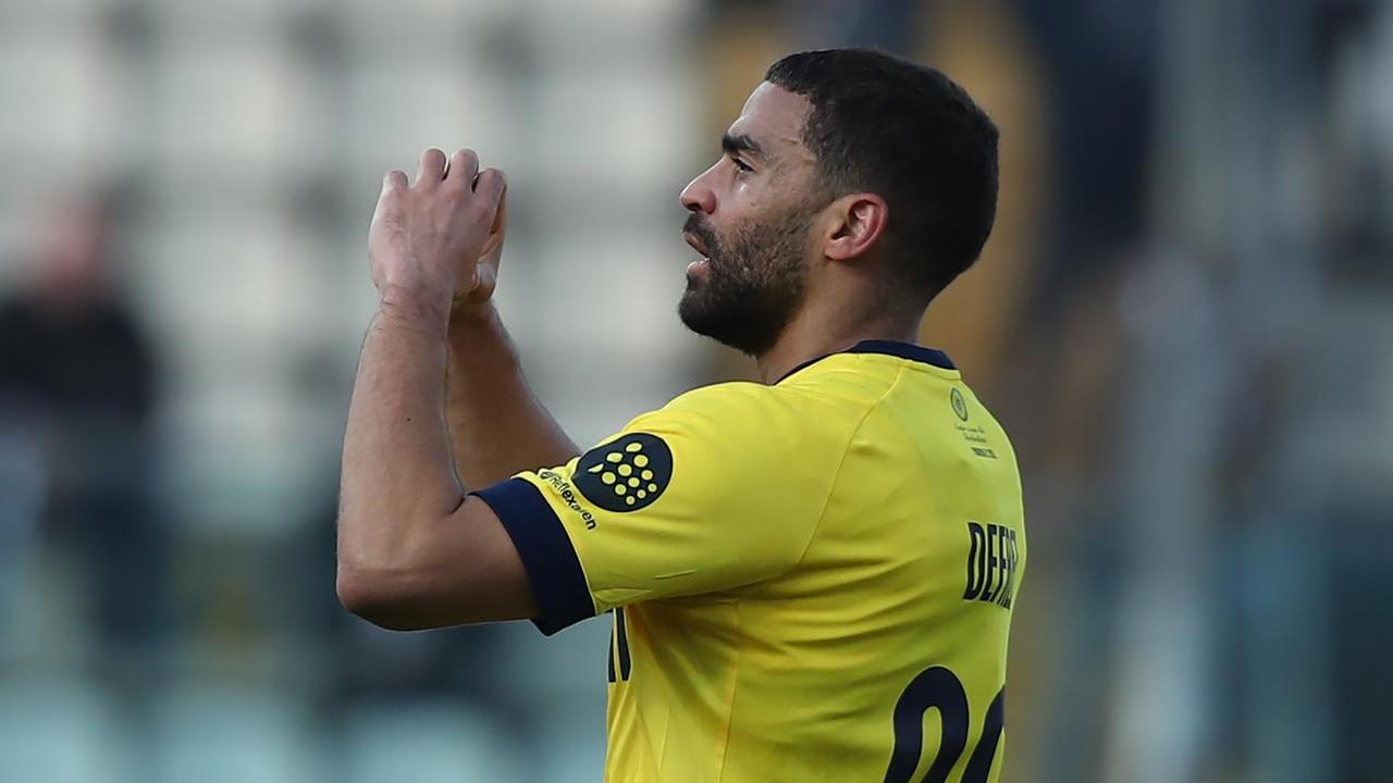 Gregoire Defrel esulta dopo il gol allo Spezia