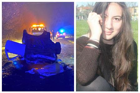 
	La Fiat Punto distrutta nell'incidente costato la vita a Elena Russo, 20 anni

